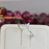 1.36ct Oval with Marquise Promise Ring Diamond Simulated 925 Sterling Silver Wedding Ring