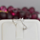 1.54ct Oval with Marquise Promise Ring Diamond Simulated 925 Sterling Silver Wedding Ring