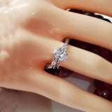 1.2ct Oval with Marquise Promise Ring Diamond Simulated 925 Sterling Silver Wedding Ring