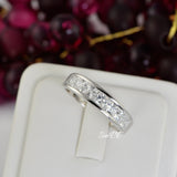 Men’s Wedding Band Diamond Simulated 925 Sterling Silver Wedding Ring