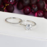 2.34ct Princess Cut Bridal Wedding Engagement Ring Diamond Simulated 925 Sterling Silver Anniversary Ring