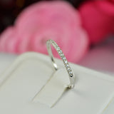 Sterling Silver Half Eternity Ring: Simulated Diamond Wedding Band