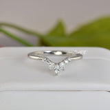 1.54ct Oval with Marquise Promise Ring Diamond Simulated 925 Sterling Silver Wedding Ring
