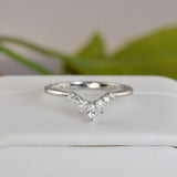 1.54ct Oval with Marquise Promise Ring Diamond Simulated 925 Sterling Silver Wedding Ring