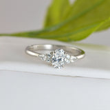 1.2ct Oval with Marquise Promise Ring Diamond Simulated 925 Sterling Silver Wedding Ring