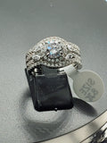 Halo Round Cut Simulated Diamond Wedding Ring Set, Sterling Silver Bridal Ring