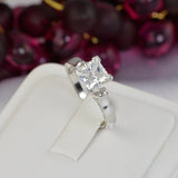2.7ct Princess Cut Sterling Silver Engagement Ring Set