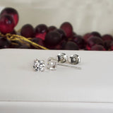 1.0 Carat 5mm Brilliant Cut Stud Earrings Diamond Simulated 925 Sterling Silver Prong Setting