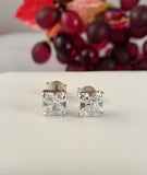 2 Carat 6mm Princess Cut Stud Earrings Diamond Simulated 925 Sterling Silver Prong Setting