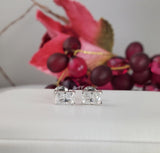 1 Carat 6mm Radiant Cut Stud Earrings Diamond Simulated 925 Sterling Silver Prong Setting
