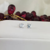 1.0 Carat 5mm Brilliant Cut Stud Earrings Diamond Simulated 925 Sterling Silver Prong Setting
