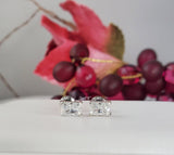 1 Carat 6mm Radiant Cut Stud Earrings Diamond Simulated 925 Sterling Silver Prong Setting