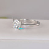 3ct Moissanite Cushion Cut Ring: Sterling Silver Anniversary Engagement