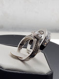 Cushion Double Halo Sterling Silver Wedding Ring Set: Simulated Diamond Anniversary Rings