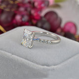 3.66ct Radiant Cut Bridal Wedding Engagement Ring Diamond Simulated 925 Sterling Silver Anniversary Rings