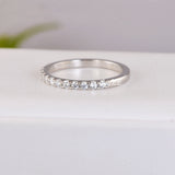 0.22ct Half Eternity Bridal Band Diamond Simulated 925 Sterling Silver Anniversary Rings
