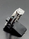 3ct Cushion Cut Sterling Silver Bridal Ring Set: Simulated Diamond Engagement Wedding Ring
