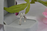 Cushion Cut Halo Wedding Ring Set: 2ct Simulated Diamond, Sterling Silver