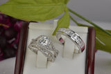 2ct Cushion Cut Sterling Silver Bridal Ring Set: Twisted Band Simulated Diamond