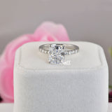 3.66ct Radiant Cut Bridal Wedding Engagement Ring Diamond Simulated 925 Sterling Silver Anniversary Rings