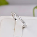 0.22ct Half Eternity Bridal Band Diamond Simulated 925 Sterling Silver Anniversary Rings