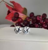 7 Carat 10mm Brilliant Cut Stud Earrings Diamond Simulated 925 Sterling Silver Prong Setting