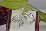 2ct Cushion Cut Sterling Silver Bridal Ring Set: Twisted Band Simulated Diamond