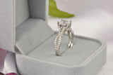 Princess Cut Sterling Silver Wedding Ring Set: Simulated Diamond Bridal Bands