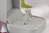 Princess Cut Sterling Silver Wedding Ring Set: Simulated Diamond Bridal Jewelry
