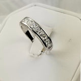 Princess Cut Sterling Silver Simulated Diamond Wedding Band