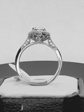 2.81ct Halo Oval Cut Wedding Engagement Ring Diamond Simulated 925 Sterling Silver Anniversary Ring
