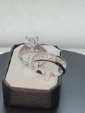 Princess Cut Sterling Silver Wedding Ring Set: Simulated Diamond Bridal Rings
