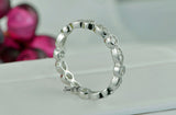 Art Deco Simulated Diamond Eternity Band: Sterling Silver Promise Ring
