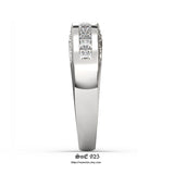 Princess Cut Sterling Silver Wedding Band: Simulated Diamond Anniversary Ring
