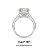 4.30ct Princess Cut Bridal Wedding Engagement Ring Diamond Simulated 925 Sterling Silver  SKU 00163