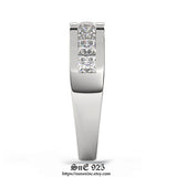 Princess Cut Sterling Silver Simulated Diamond Wedding Band