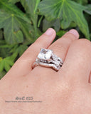 Princess Cut Sterling Silver Wedding Ring Set: 3.67ct Simulated Diamond