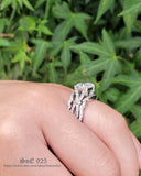 Princess Cut Sterling Silver Wedding Ring Set: 3.67ct Simulated Diamond