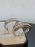 Sterling Silver Couple Wedding Ring Set: Simulated Diamond Bridal Rings