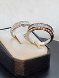 Sterling Silver Couple Wedding Ring Set: Simulated Diamond Bridal Rings