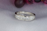 Sterling Silver Couple Wedding Ring Set: Simulated Diamond Bridal Rings