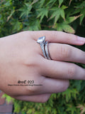 Asscher Cut Simulated Diamond Wedding Ring Set: Sterling Silver Bridal Ring