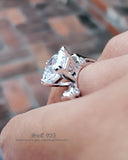 2.7ct Princess Cut Sterling Silver Engagement Ring Set