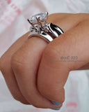2.7ct Princess Cut Simulated Diamond Sterling Silver Engagement Ring Set SKU:00171