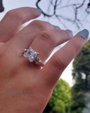 2.7ct Princess Cut Sterling Silver Engagement Ring Set