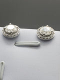 Moissanite Halo Stud Earrings: 2ct D Color VVS1, Sterling Silver
