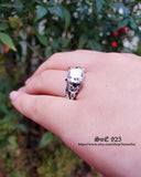 Moissanite Princess Cut Art Deco Sterling Silver Engagement Ring Set