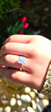 3ct Moissanite Cushion Cut Ring: Sterling Silver Anniversary Engagement