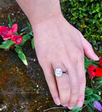 3ct Moissanite Cushion Cut Ring: Sterling Silver Anniversary Engagement