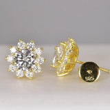 2.8 CT All Moissanite Sunflower Stud Earrings